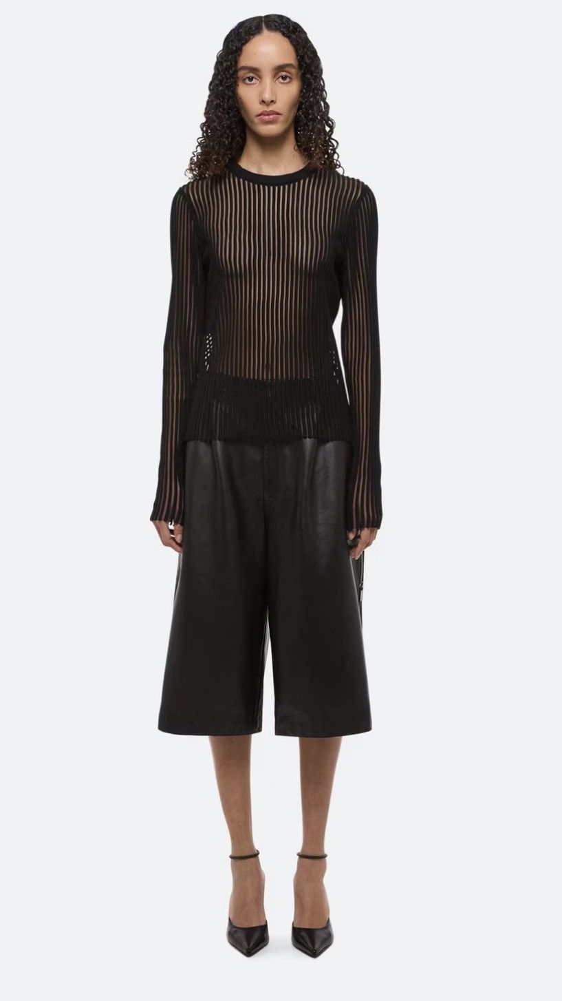 Helmut Lang Helmut Lang Black spaced sheer top Size S / US 4 / IT 40 - 1 Thumbnail