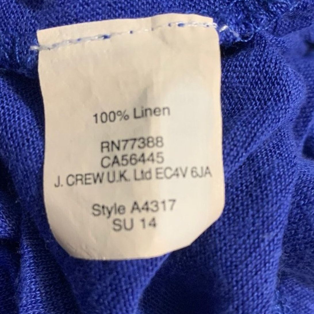 J.Crew J.Crew Summer Bold Blue Linen Relaxed Light T-Shirt XS Scoop Size XS / US 0-2 / IT 36-38 - 6 Thumbnail