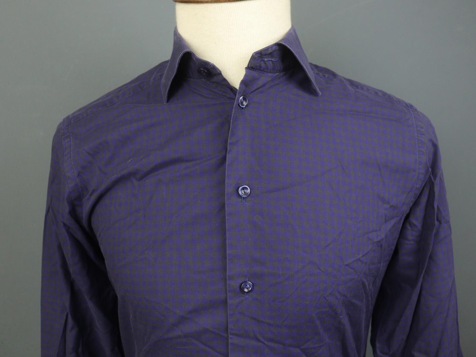 Eton Eton Purple 100% Cotton Check Dress Shirt Size 40 Size 38R - 1 Thumbnail