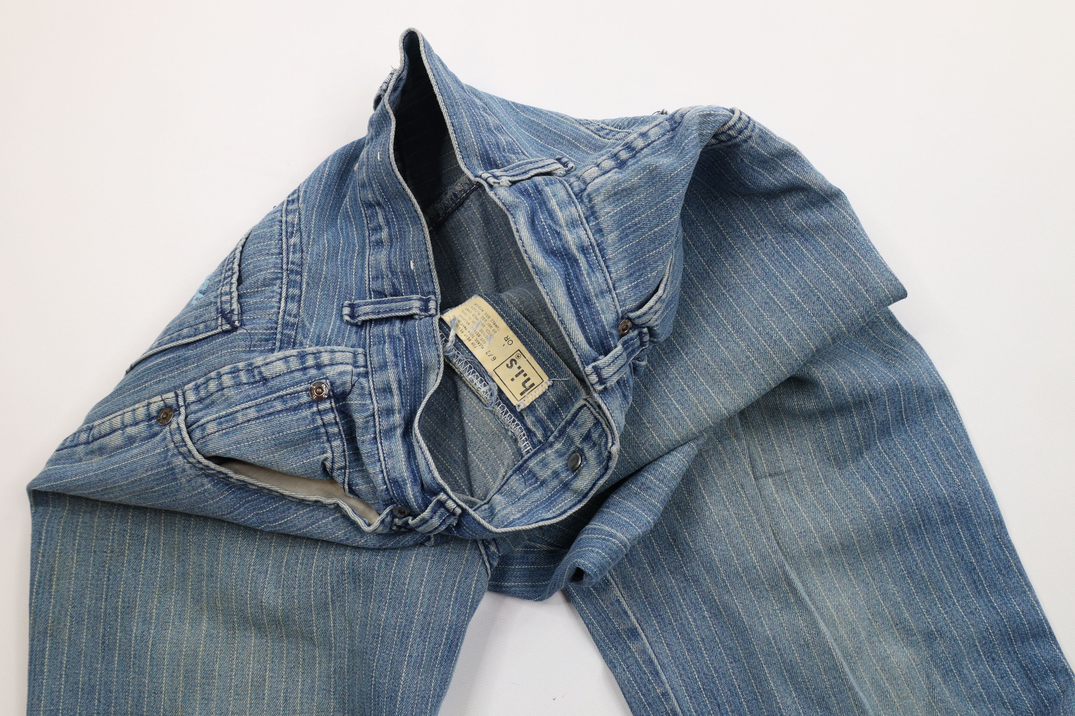 Vintage Vintage 90s Streetwear Striped Pleated Denim Jeans USA Size 28" / US 6 / IT 42 - 9 Thumbnail