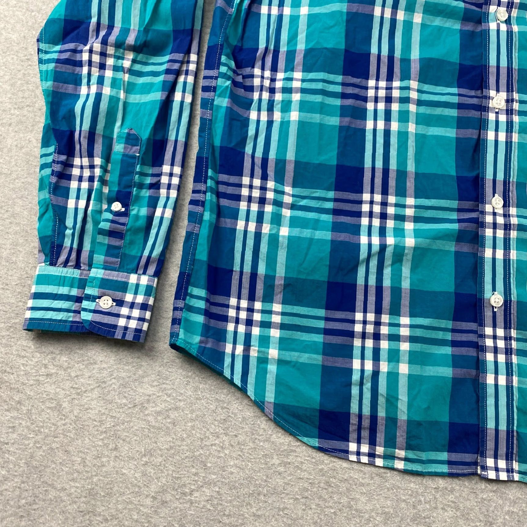 J.Crew VINTAGE? No. J.CREW Blue Plaid Button-Up Shirt Mens L Long Sleeve Pocket Cotton Lightweight Bre edth? Size US L / EU 52-54 / 3 - 3 Thumbnail