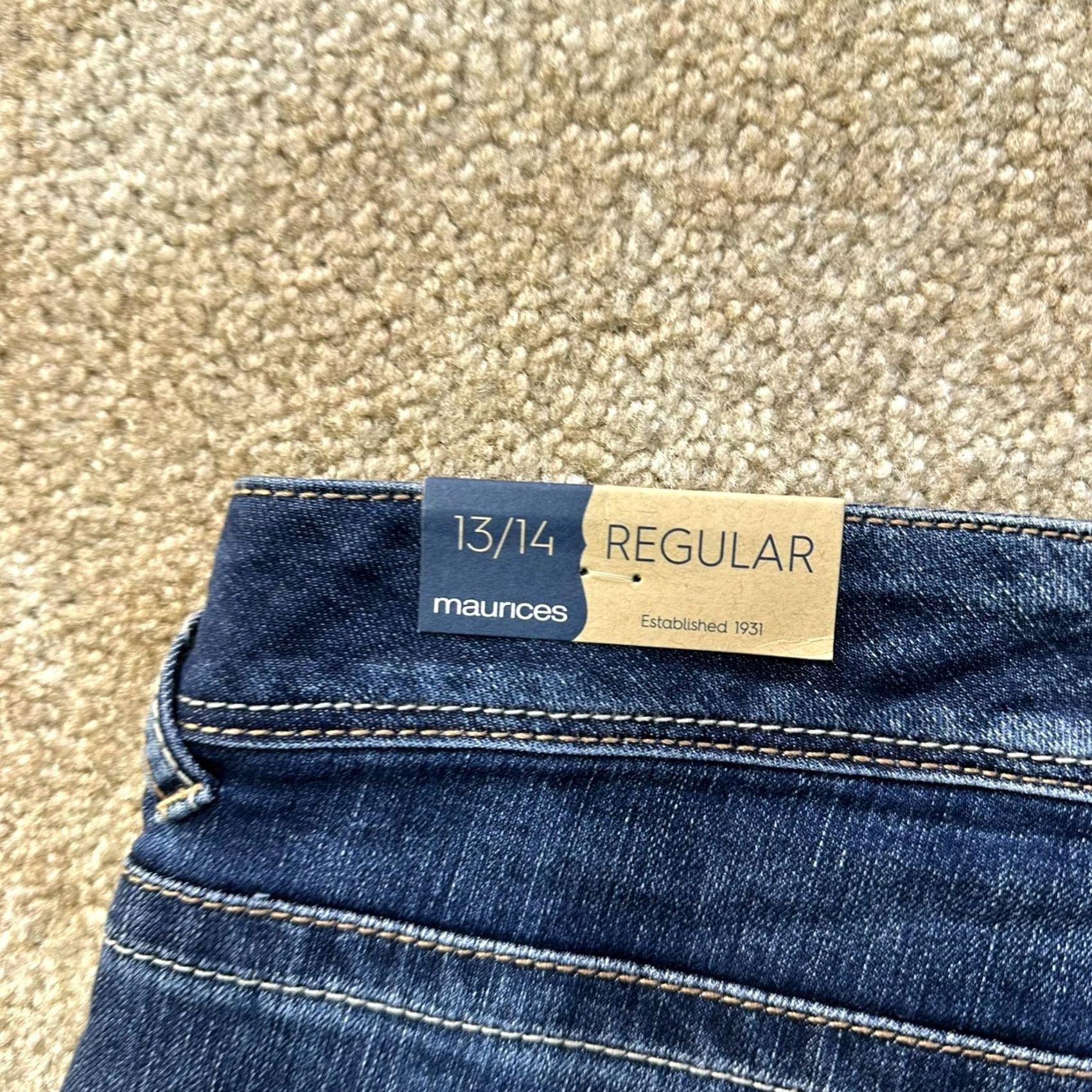 Vintage Maurices Jeans Women's 13/14 Blue Denim Stretch Low rise Bootcut Size 36" / US 14 / IT 50 - 4 Thumbnail