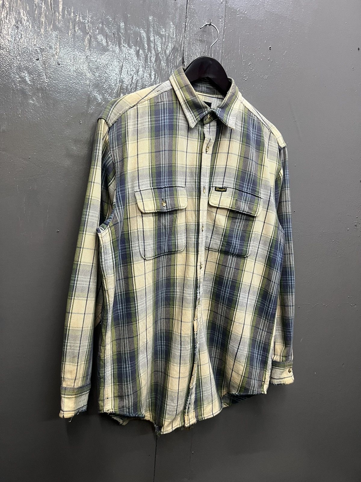 Vintage Vintage Wrangler Flannel Shirt Longsleeve Size US L / EU 52-54 / 3 - 3 Thumbnail
