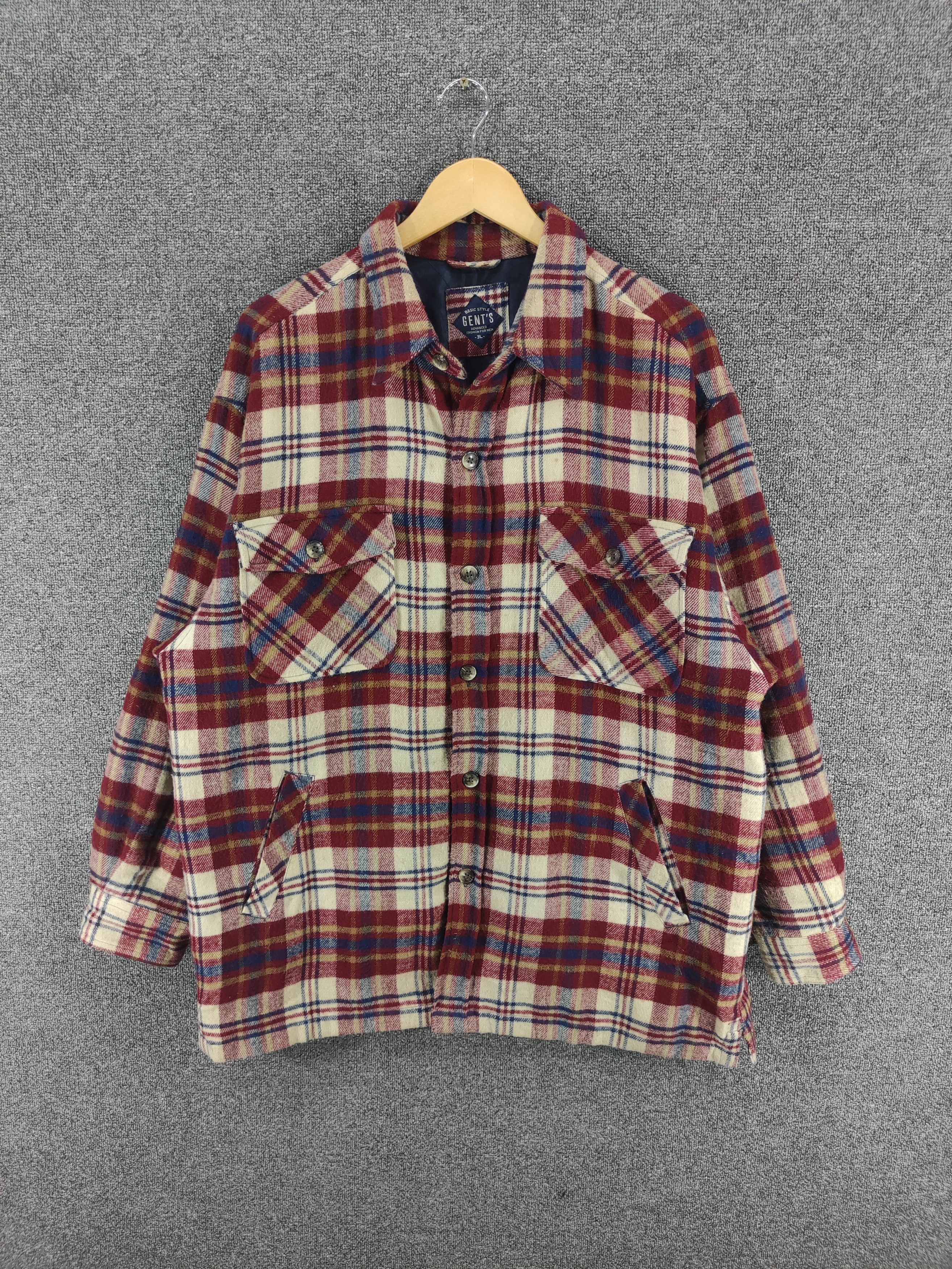 Gents Vintage Gents Jacket Flannel Button Up Size US XL / EU 56 / 4 - 1 Thumbnail