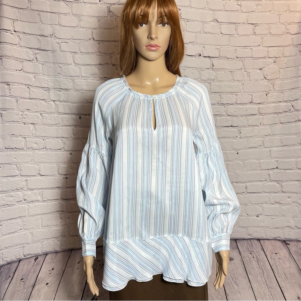 Other NWT New $412 HER SHIRT Blue Stripes Silk Viscose Blouse Siz Size S / US 4 / IT 40 - 3 Thumbnail