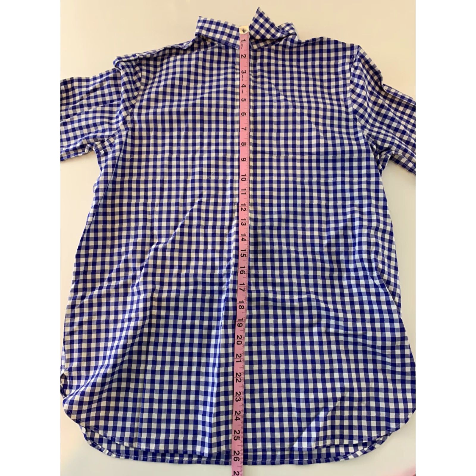 Lands' End Lands' End Purple Plaid Long Sleeve Button Front Blouse Women's 6P Petite Size M / US 6-8 / IT 42-44 - 3 Thumbnail