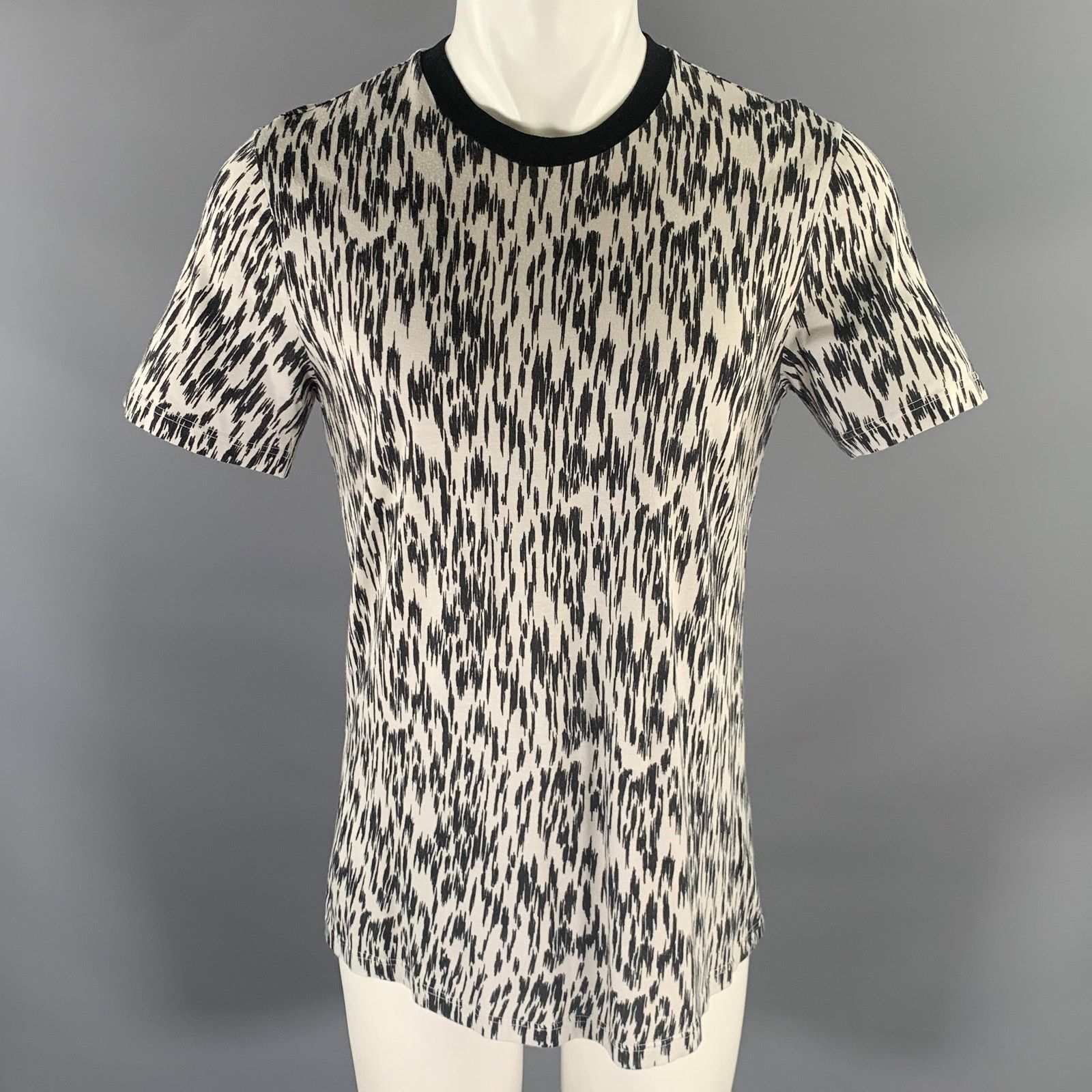 Lanvin LANVIN Size M White Black Abstract Cotton Blend T-shirt Size US M / EU 48-50 / 2 - 1 Thumbnail