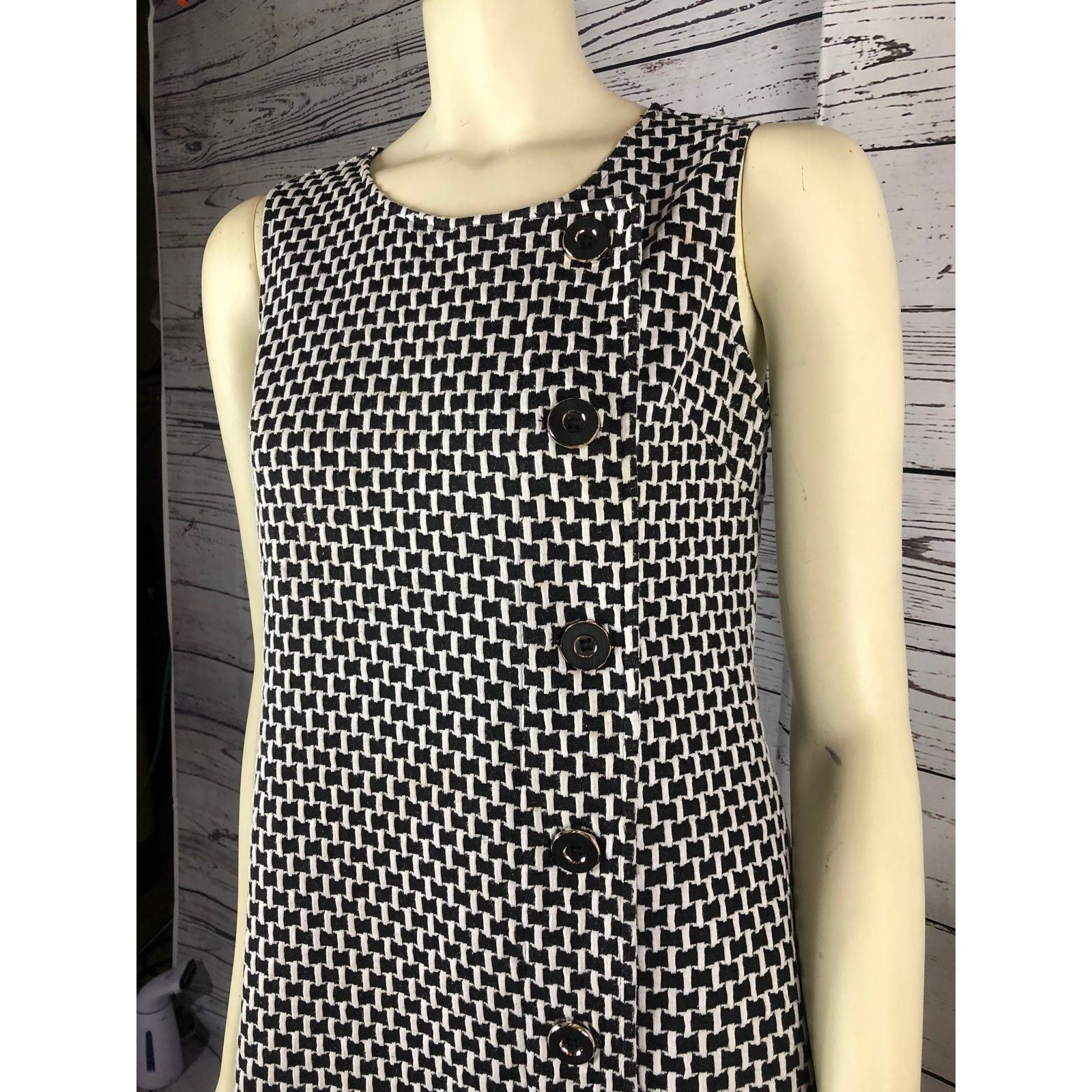 Anthropologie Anthropologie Tabitha sleeveless 70s style dress black cream Size S / US 4 / IT 40 - 8 Thumbnail
