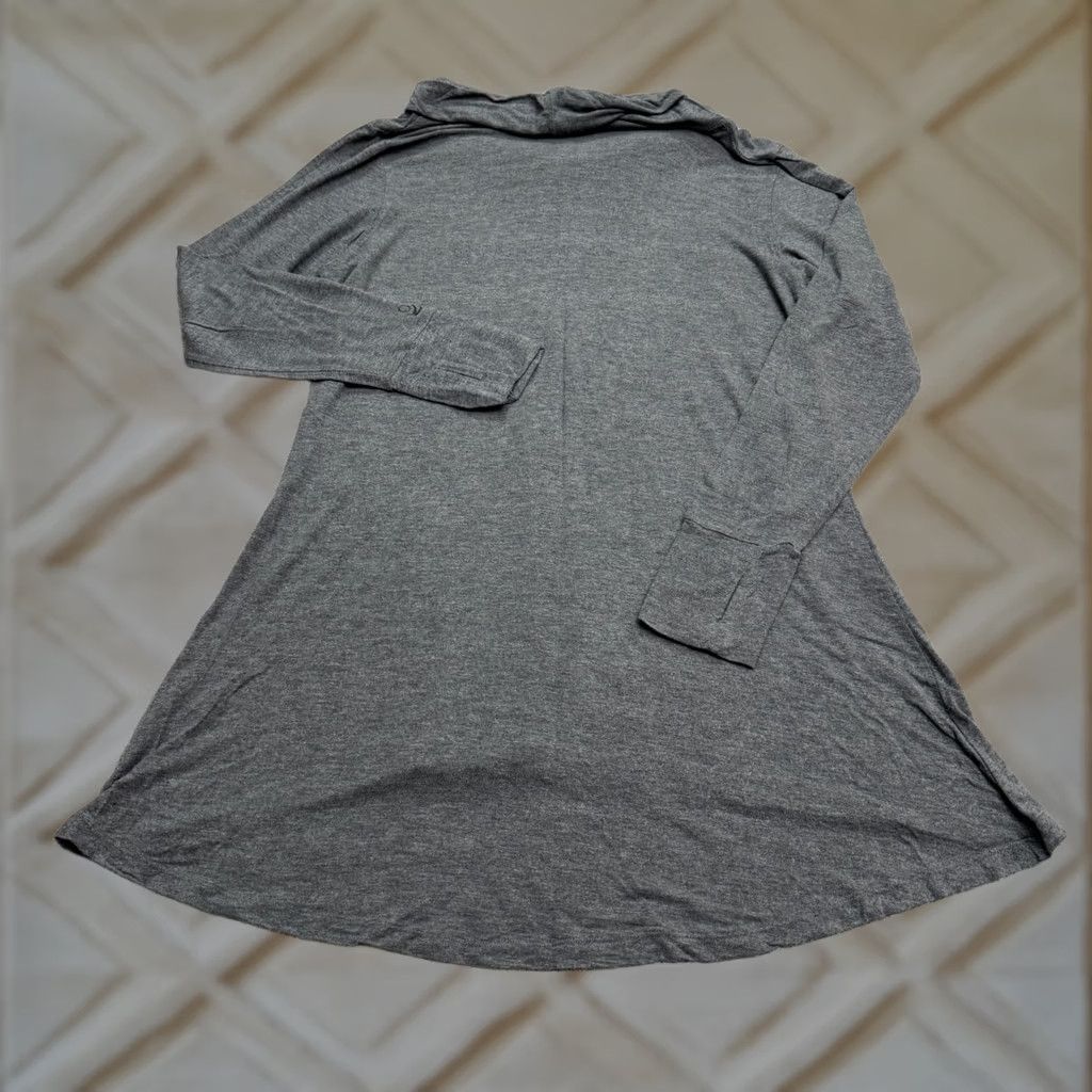 Vintage Cuddl Duds Cowl Neck Hi-Low Shift Dress Womens XL Gray Long Sleeve Stretch Soft Knit Size XL / US 12-14 / IT 48-50 - 1 Thumbnail