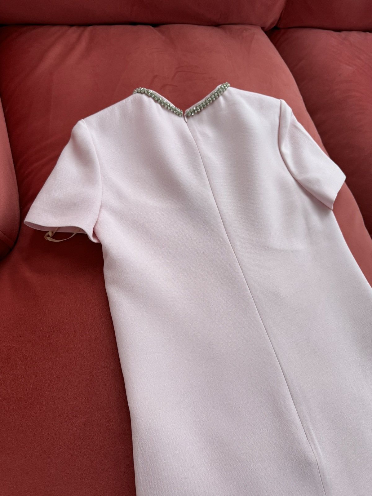 Valentino Valentino wool+silk crepe couture crystal bow pink dress, 40 Size S / US 4 / IT 40 - 9 Thumbnail
