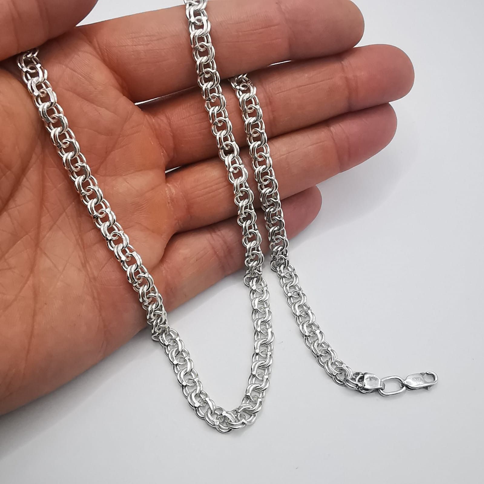 Sterling Silver Vintage Statement Jewelry Chain, 925 Sterling Silver 24,38g Size ONE SIZE - 7 Thumbnail