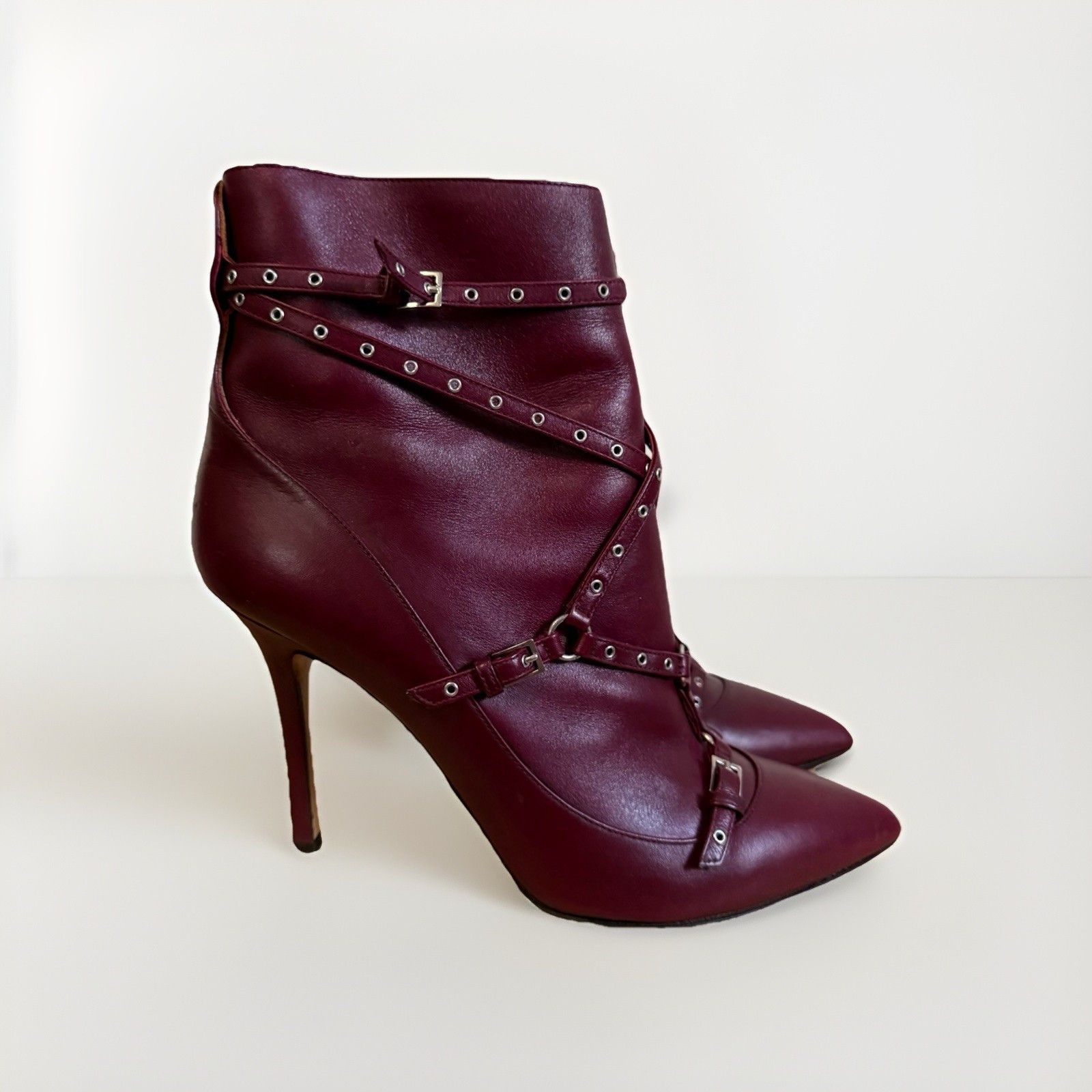 Valentino Valentino Garavani Leather Heel Buckle Strap wrap Boots Size US 8.5 / IT 38.5 - 1 Thumbnail