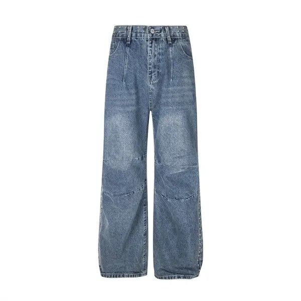 Japanese Brand VIBE American style distressed loose beaded washed jeans Size US 32 / EU 48 - 1 Thumbnail