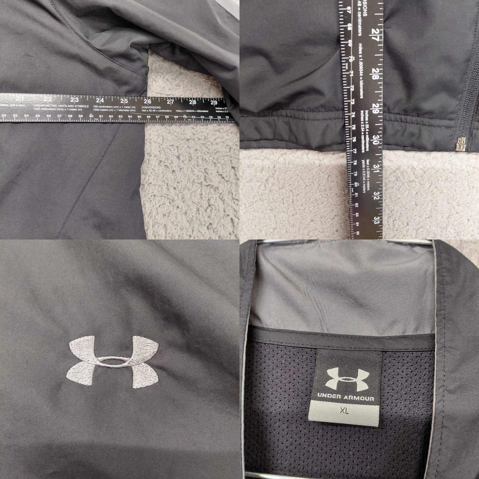 Under Armour Under Armour Jacket Mens XL Black/Gray Full Zip All Seasons Regular Fit Vented Olympia Size US XL / EU 56 / 4 - 9 Thumbnail