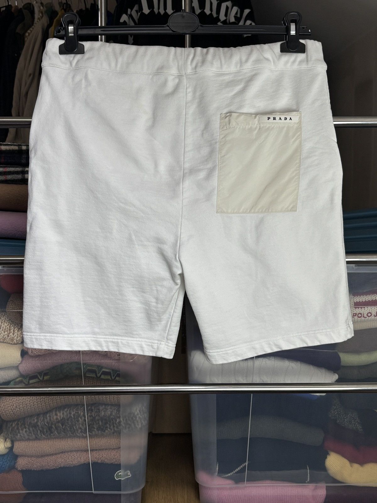 Prada Prada Pocket Tab Luxury White Cotton Shorts Size US 36 / EU 52 - 1 Thumbnail