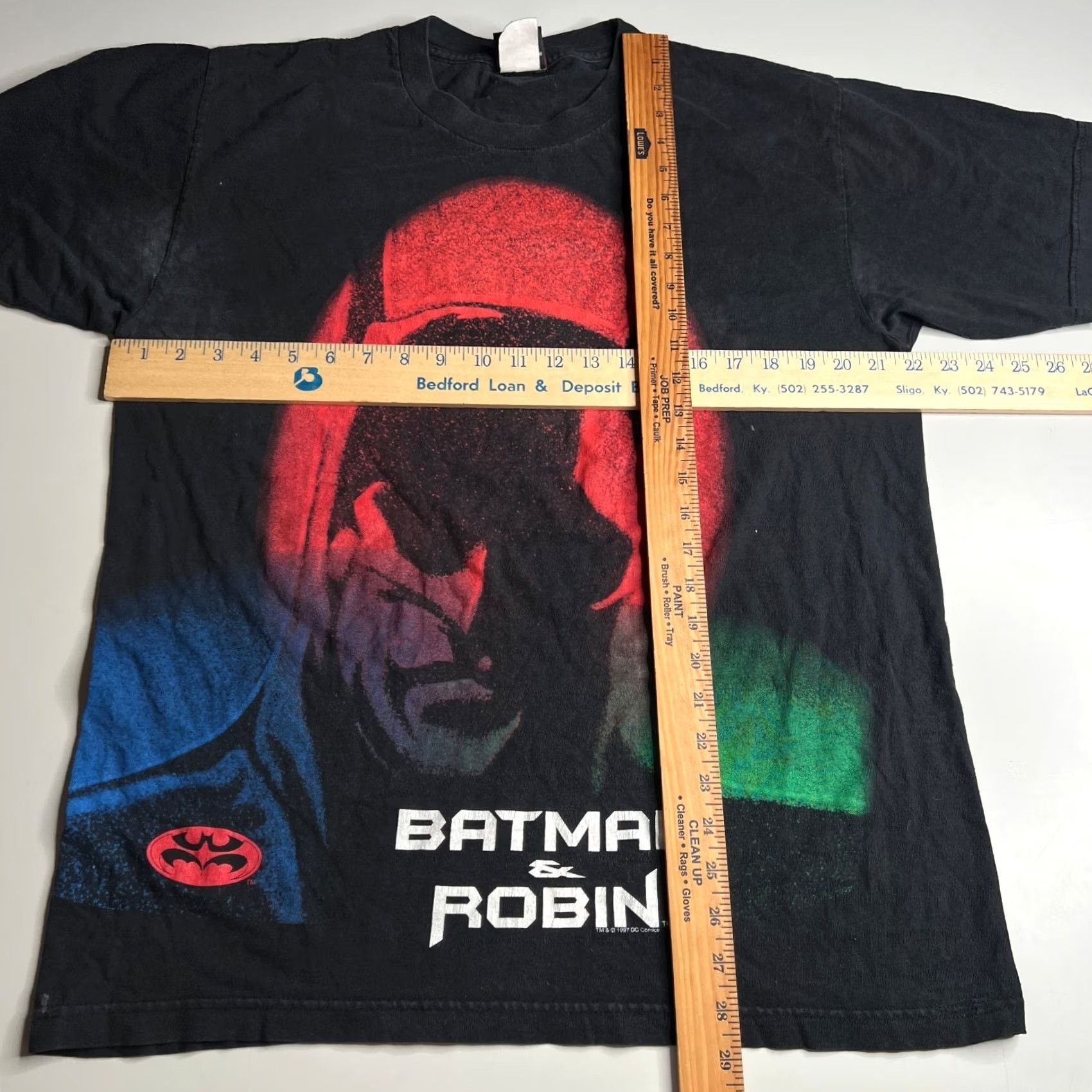 DC Comics VINTAGE Batman & Robin Movie Tee L DC Comics Black Single Stitch Shirt Men 1997 Size US L / EU 52-54 / 3 - 7 Thumbnail