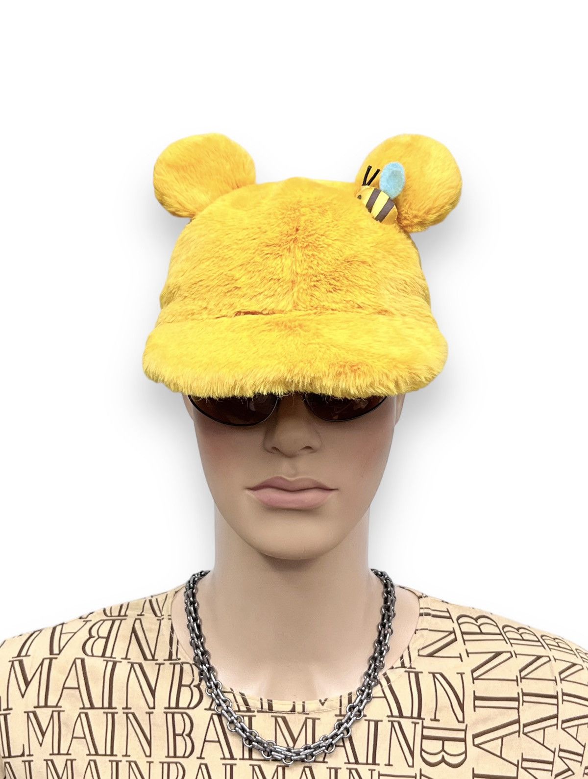 Disney DOPE❄️TOKYO DISNEY WINNIE POOH Fluffy Fur Ears Hat Size ONE SIZE - 2 Thumbnail