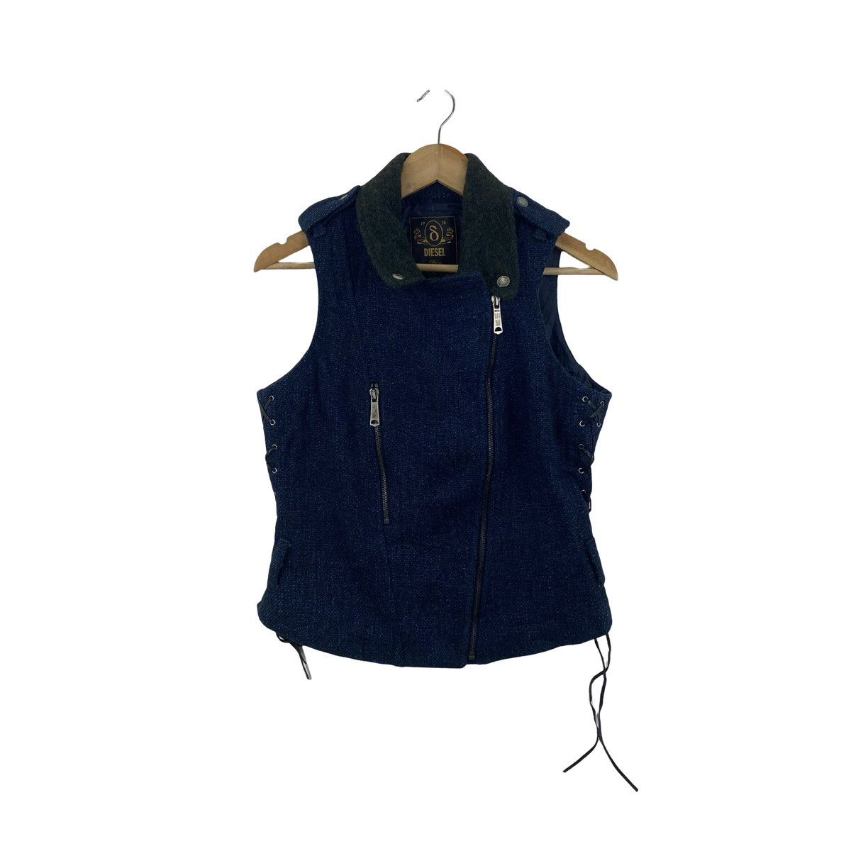 Diesel DIESEL DRESS and Impress Sleeveless Biker Jacket Lace-Up Size S / US 4 / IT 40 - 1 Thumbnail