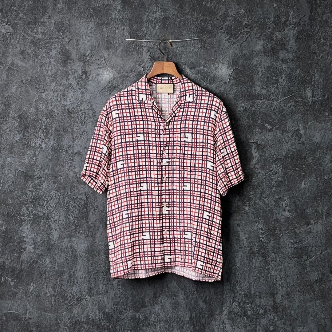Gucci Gucci Linen Plaid Multi Shirt m Men Size US M / EU 48-50 / 2 - 1 Thumbnail