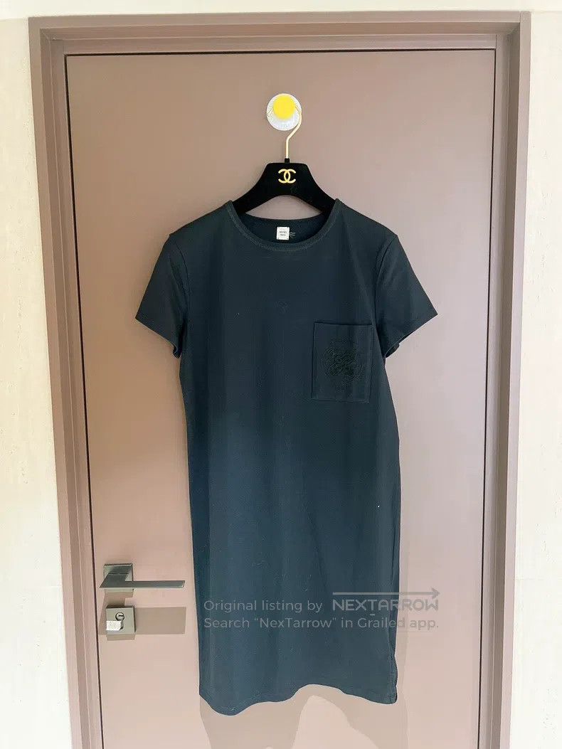 Hermes Hermes Blue and Black Pocket Embroidered Short Sleeve Dres Size XXS / US 00 / IT 34 - 1 Thumbnail