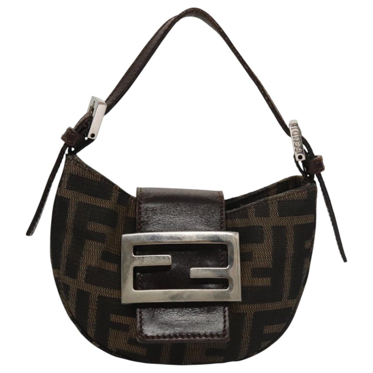 Fendi Croissant Petit Brown Canvas Handbag (Pre-Owned) Size ONE SIZE - 1 Thumbnail