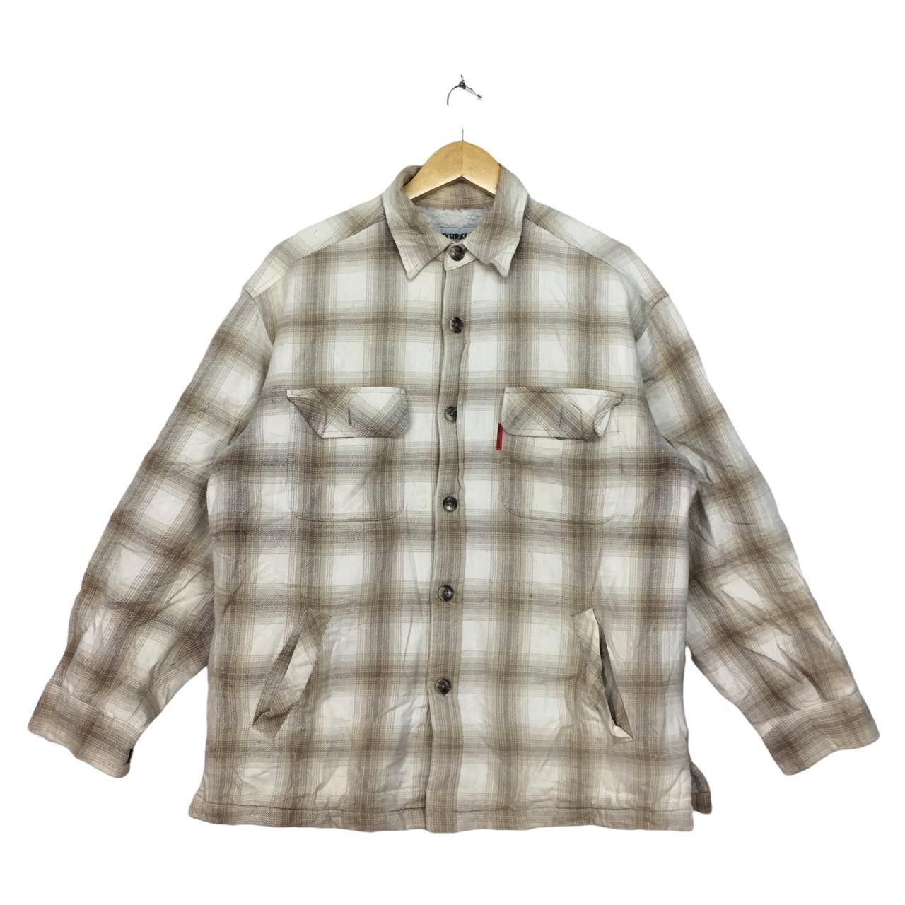 Vintage Vtg LUCKY STRIKE Originals Plaid Button Jacket Streetwear Size US L / EU 52-54 / 3 - 1 Thumbnail
