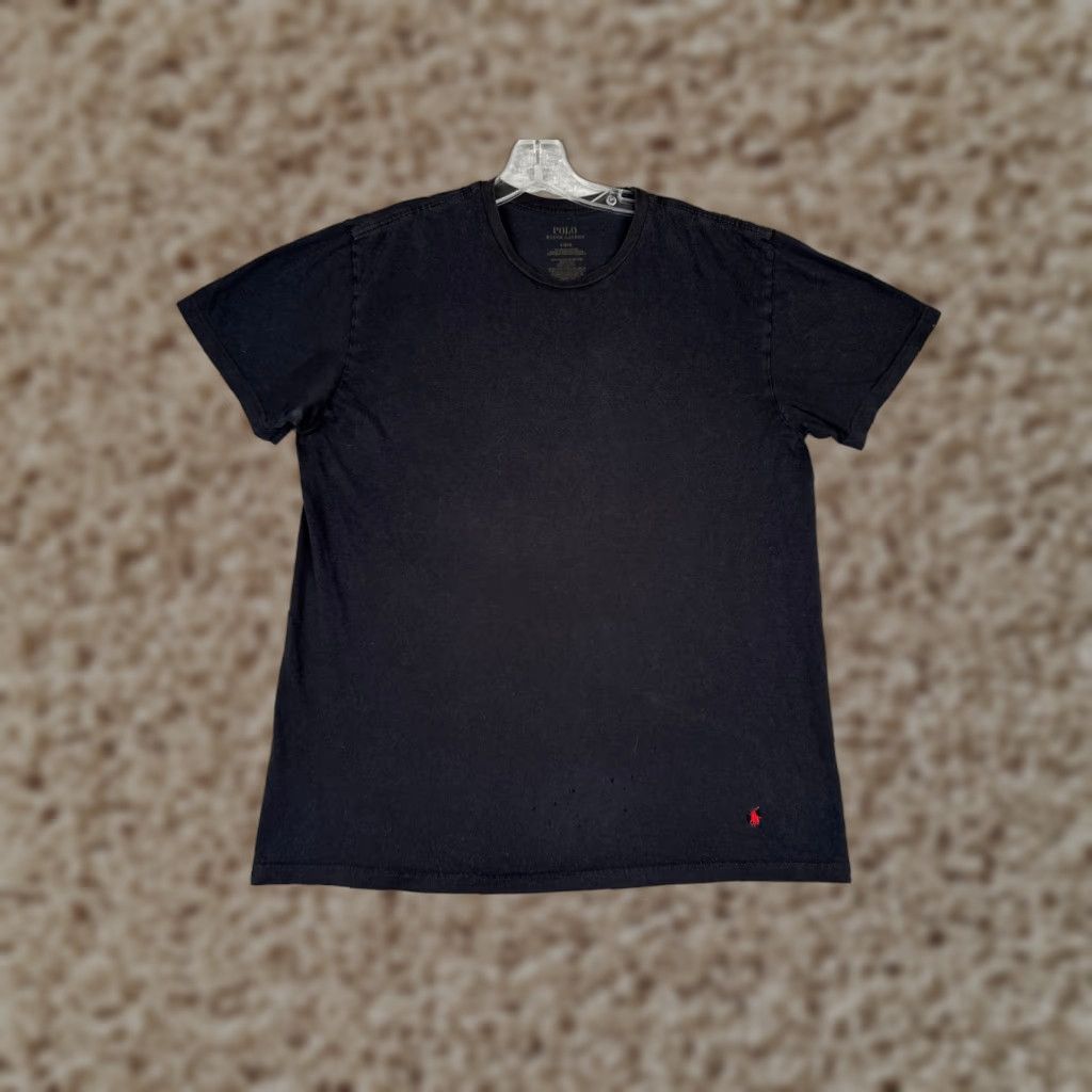 Ralph Lauren VINTAGE Polo Ralph Lauren Shirt Adult Large Black Short Sleeve Crew Neck Cotton Size US L / EU 52-54 / 3 - 1 Thumbnail