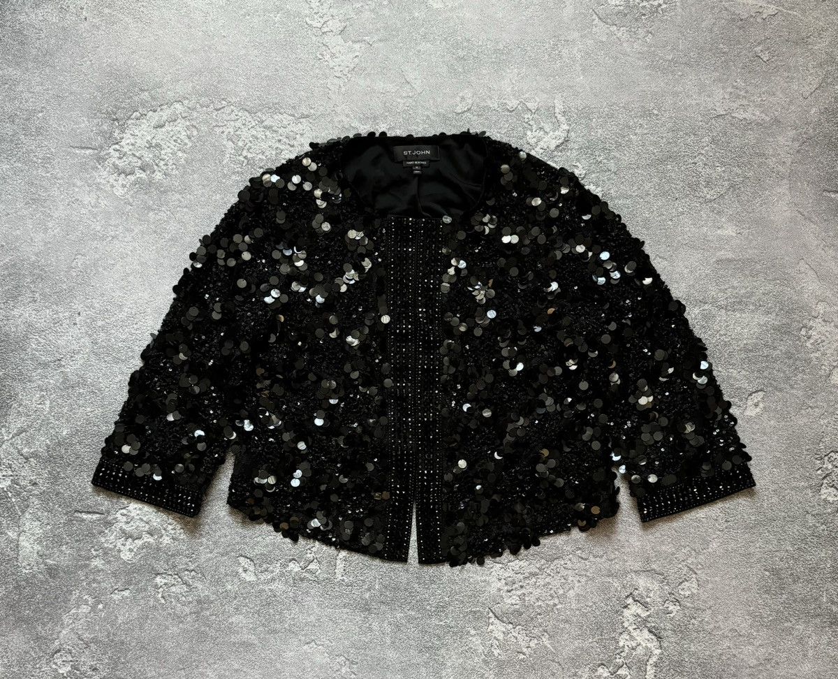 St. John × Vintage ST. JOHN size12 hand beading rhinestones blazer jacket 00s Size XL / US 12-14 / IT 48-50 - 5 Thumbnail