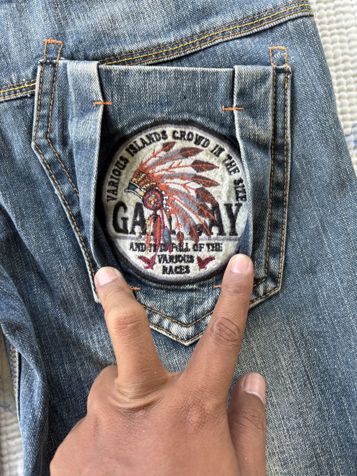 Japanese Brand Japanese Genes Native American Embroidered Bootcut Y2K Jeans Size US 32 / EU 48 - 18 Thumbnail