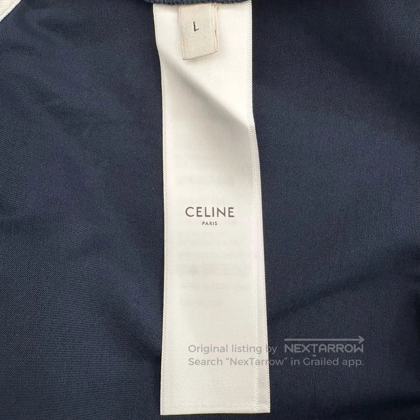 Celine CELINE Indigo-spotted slogan strapless tank top Size L / US 10 / IT 46 - 4 Thumbnail