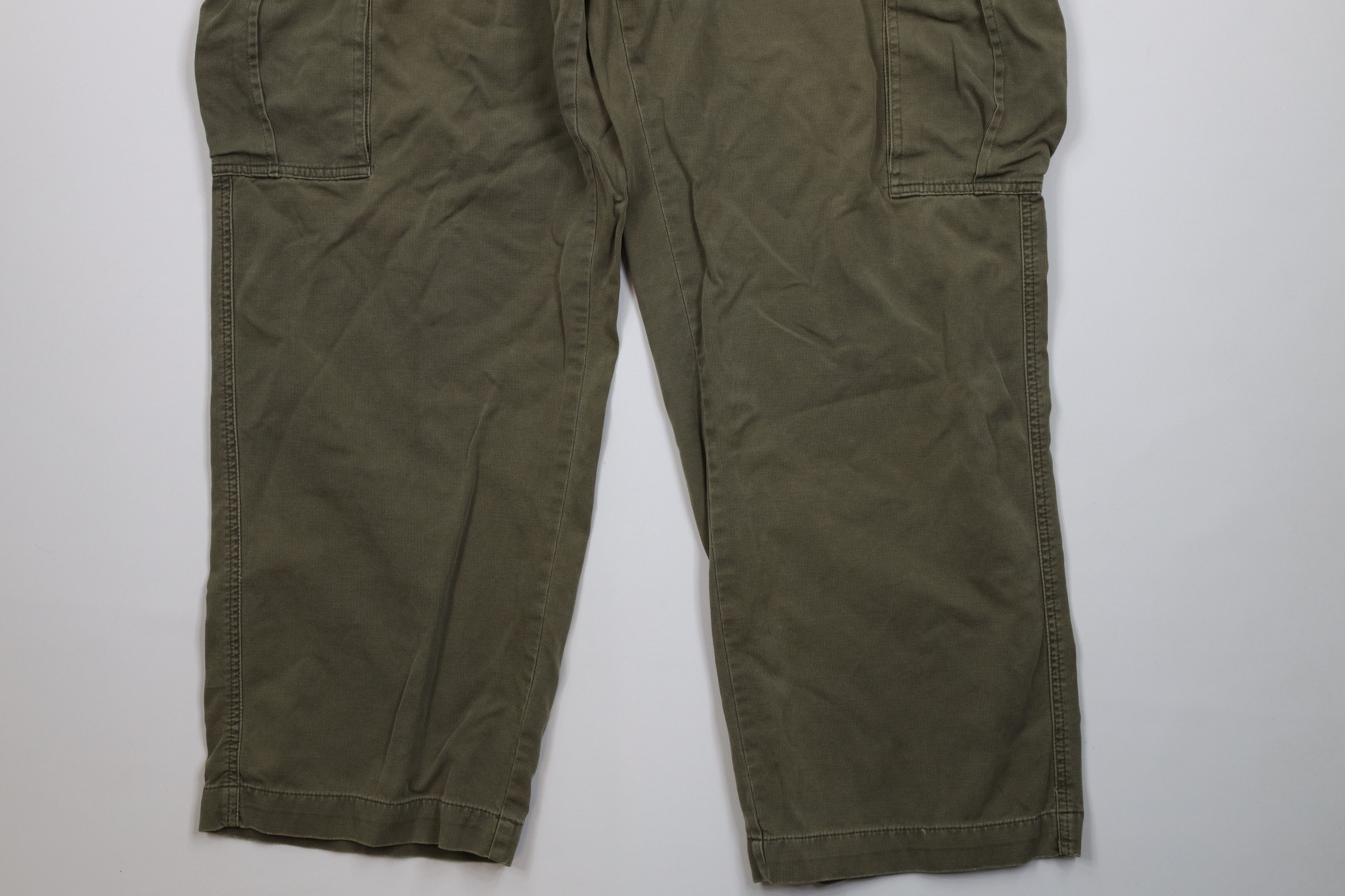 Vintage Vintage 90s Streetwear Baggy Wide Leg Cargo Pants Green Size US 42 / EU 58 - 4 Thumbnail