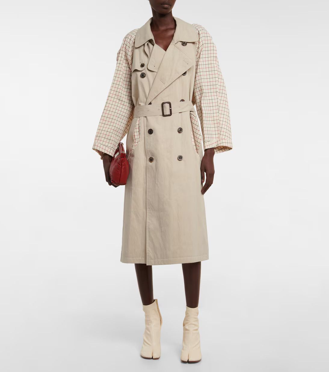Maison Margiela o1y0625 Checked Coat in Beige Size XL / US 12-14 / IT 48-50 - 2 Thumbnail