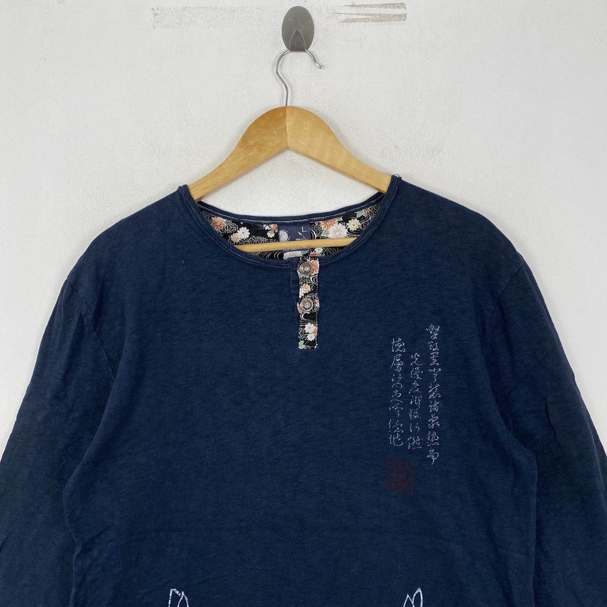 Japanese Brand Spiff Japan Lotus Indigo Long Sleeve Shirt L Vintage Style Size US L / EU 52-54 / 3 - 3 Thumbnail