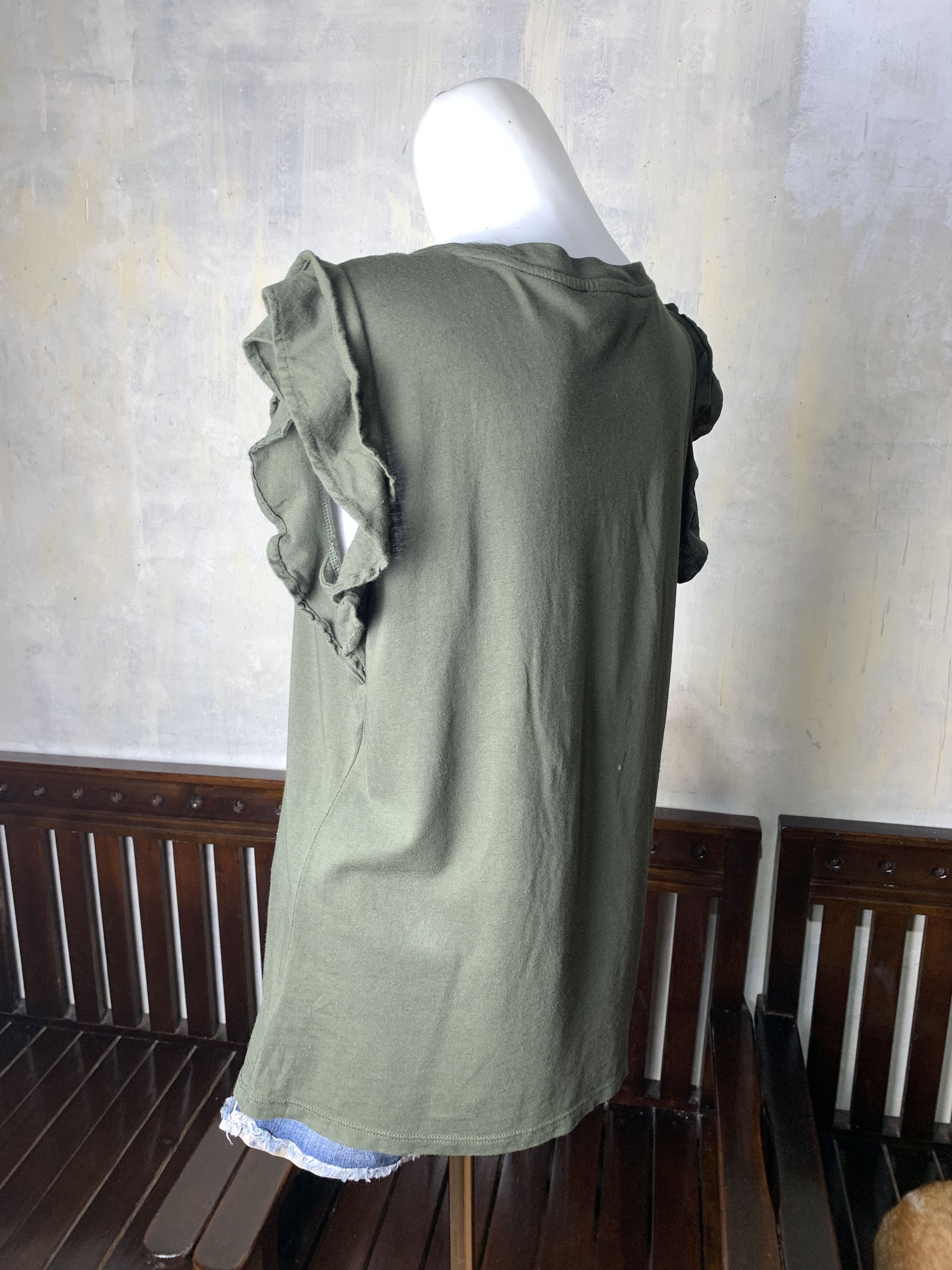 Michael Kors Michael Kors Pine Green Ruffle Sleeve Top (M) Size M / US 6-8 / IT 42-44 - 3 Thumbnail