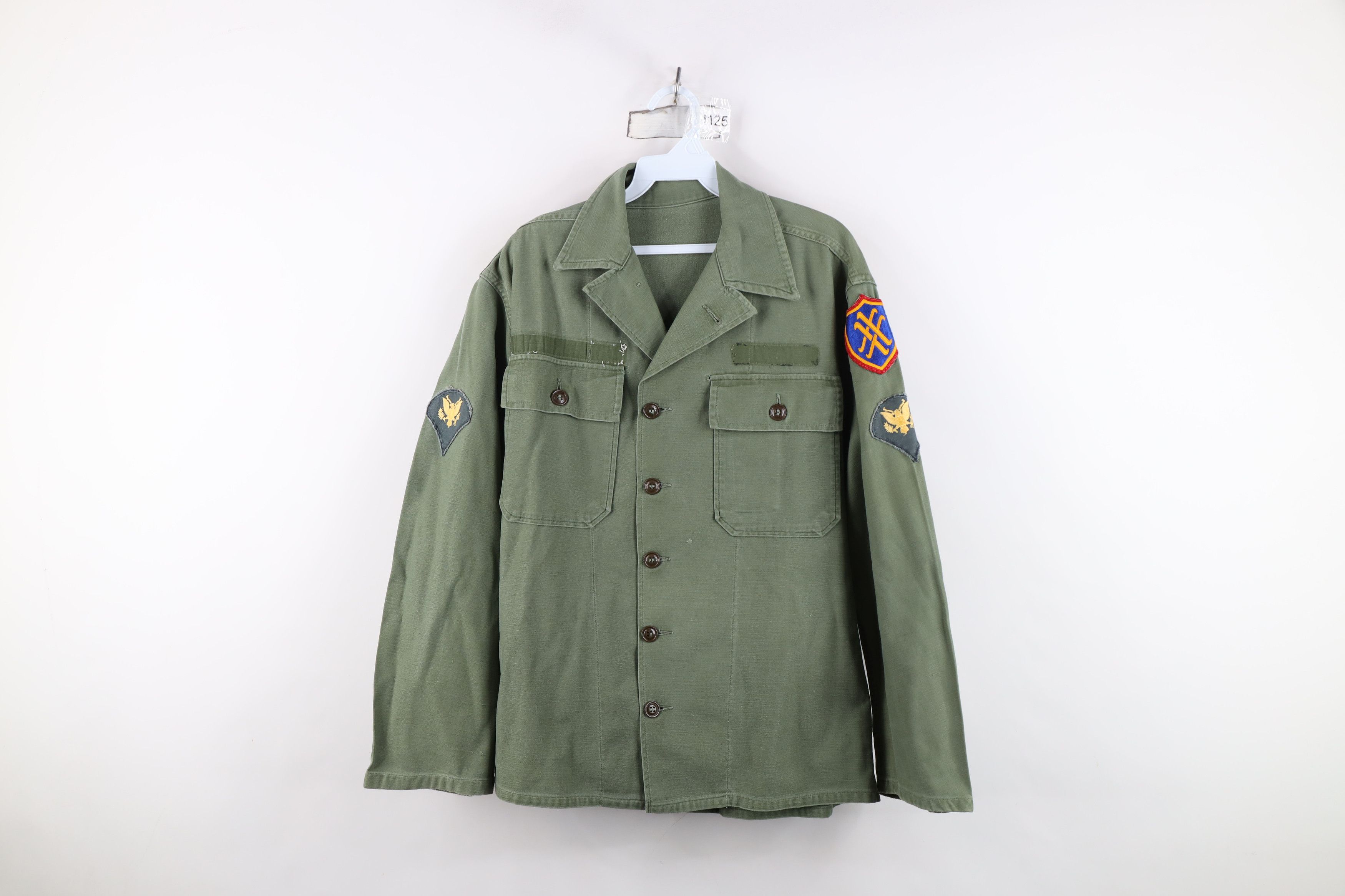 Vintage Share Vintage 60s Vietnam War 107 Field Shirt Jacket Green Size US L / EU 52-54 / 3 - 1 Thumbnail