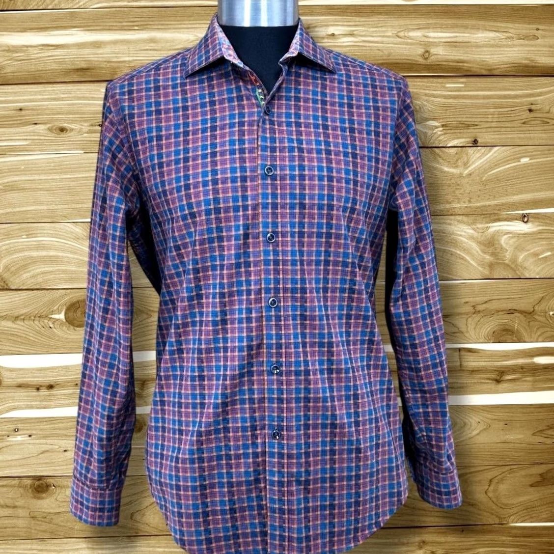 Robert Graham Robert Graham Shirt Mens Button-Up Plaid Blue Orange Colorful Office Work S Regular Long Sleeve Button-Down Menswear Size US S / EU 44-46 / 1 - 2 Thumbnail