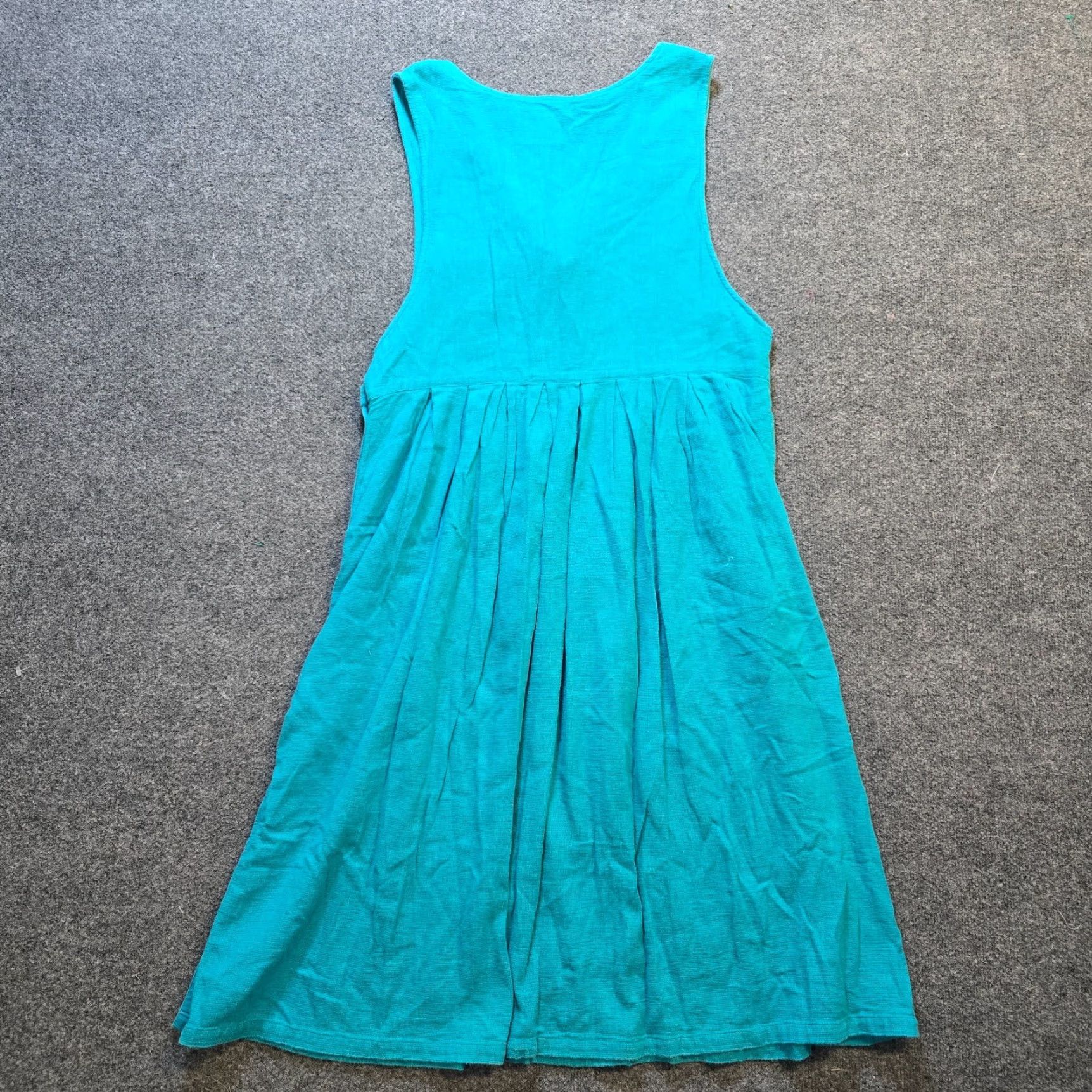 Vintage VINTAGE L.L.Bean Dress Womens 20P Green Pleated V Neck Midi A-Line Casual Womens Size 3XL / US 20-22 - 7 Thumbnail
