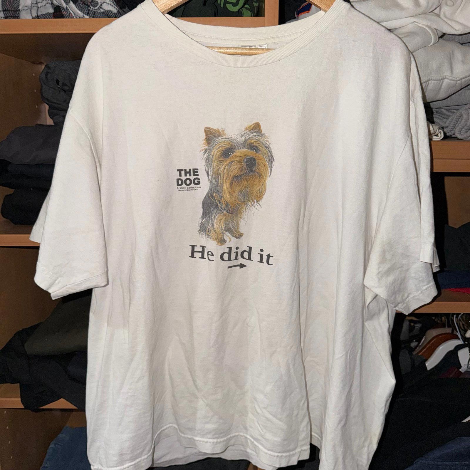 Gildan The Dog Yorkshire Terrier Mens XL Vintage Y2K 90s Rare Size US XL / EU 56 / 4 - 1 Thumbnail