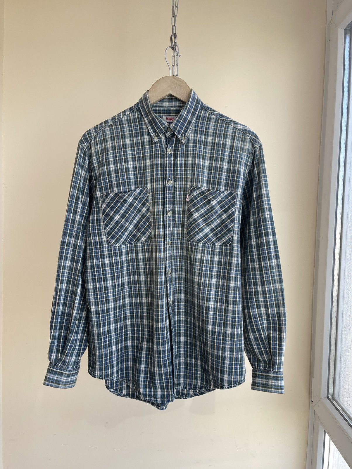 Levi's White Tab Plaid Checked Button Down Long Sleeve Shirt 90s Size US M / EU 48-50 / 2 - 1 Thumbnail