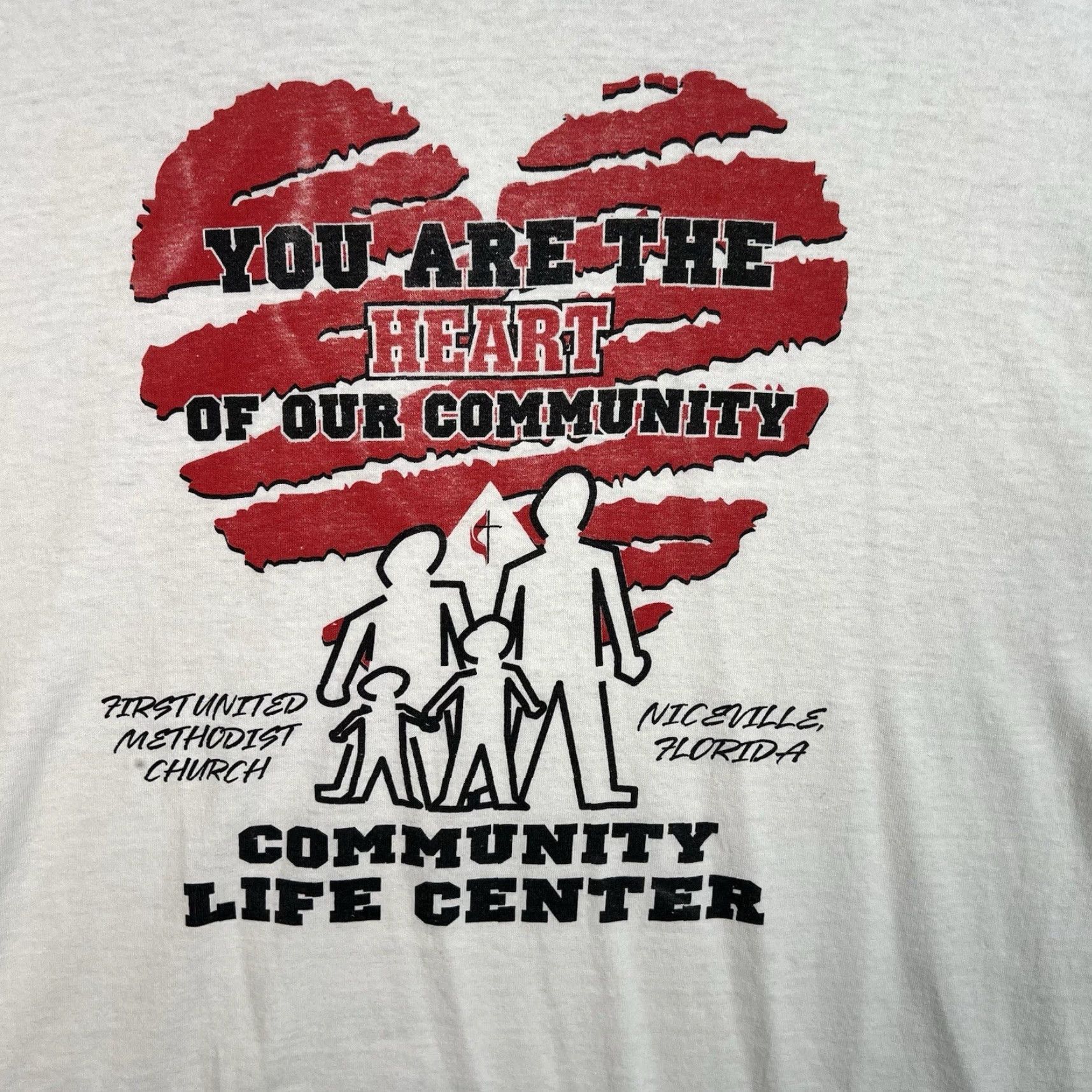 Hanes VINTAGE First United Methodist Church Community Center T Shirt Adult XL White Hanes Graphic Tee Mens XL 1990s White Size US XL / EU 56 / 4 - 4 Thumbnail