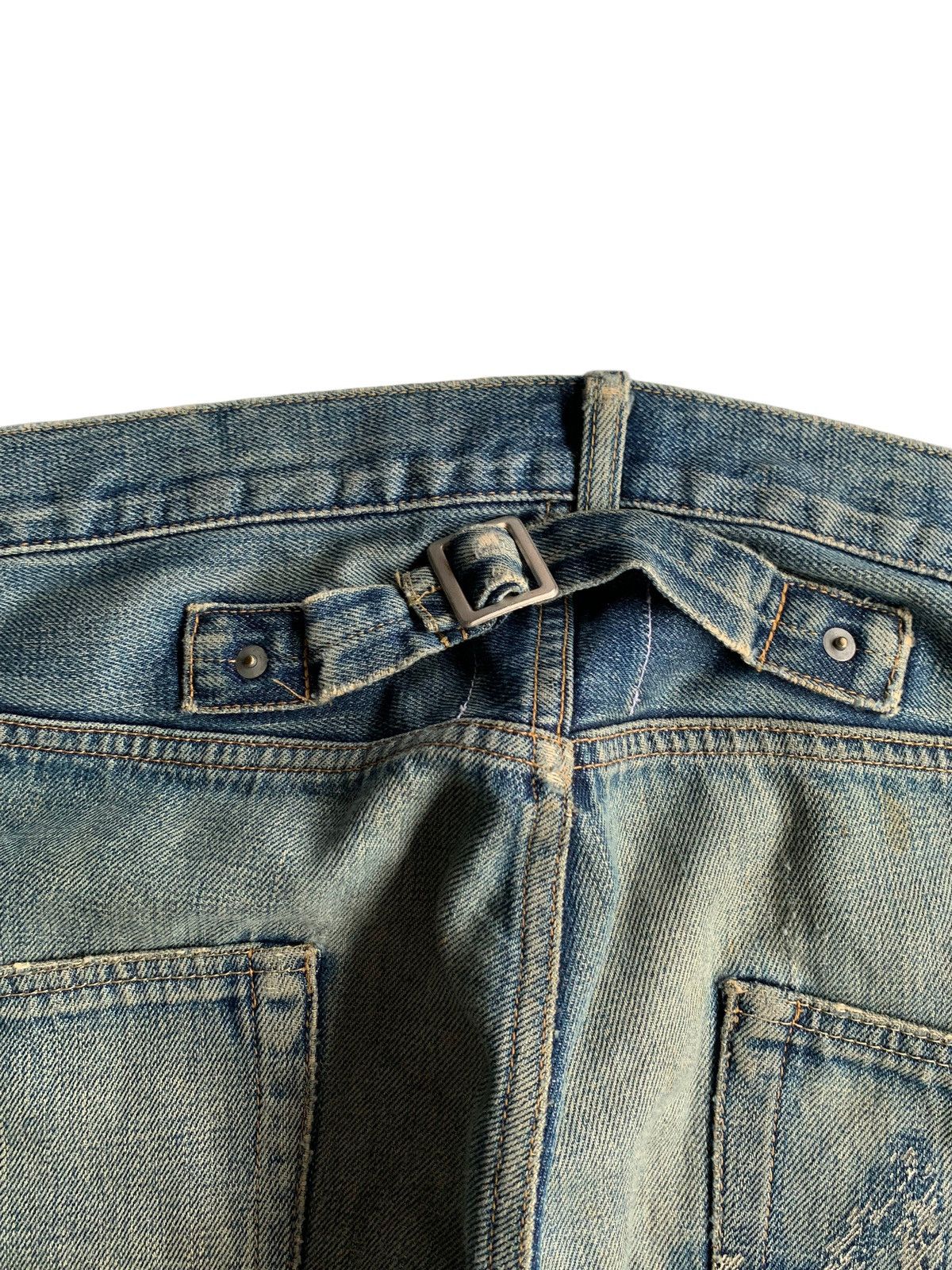 Kapital Whiz Limited Buckle Back Selvedge Distressed Denim Size US 36 / EU 52 - 11 Thumbnail