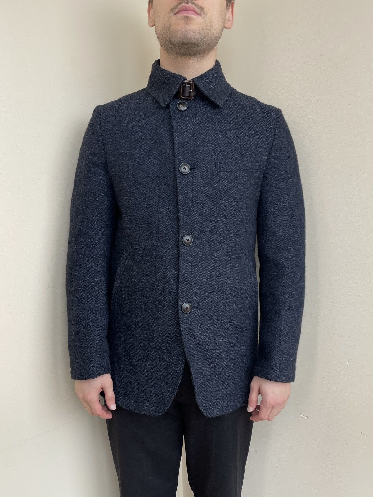 Comme Ca Ism Comme Ca Ism Herringbone Tweed Wool Blend Half Coat Size US S / EU 44-46 / 1 - 4 Thumbnail