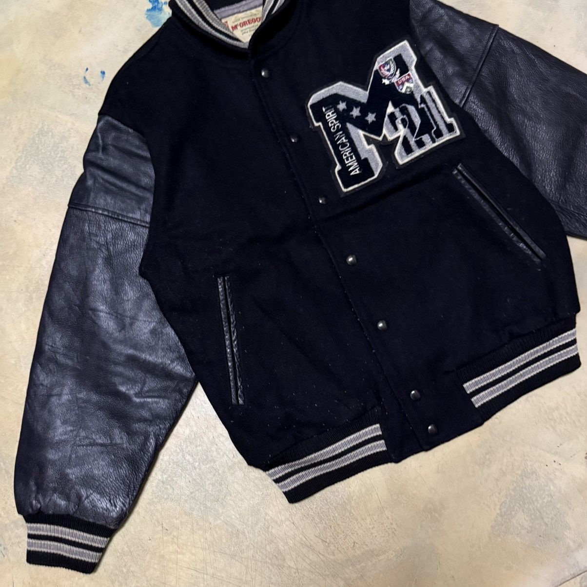 McGregor Vintage Mcgregor Leather Sleeve Varsity Jacket Size US L / EU 52-54 / 3 - 4 Thumbnail