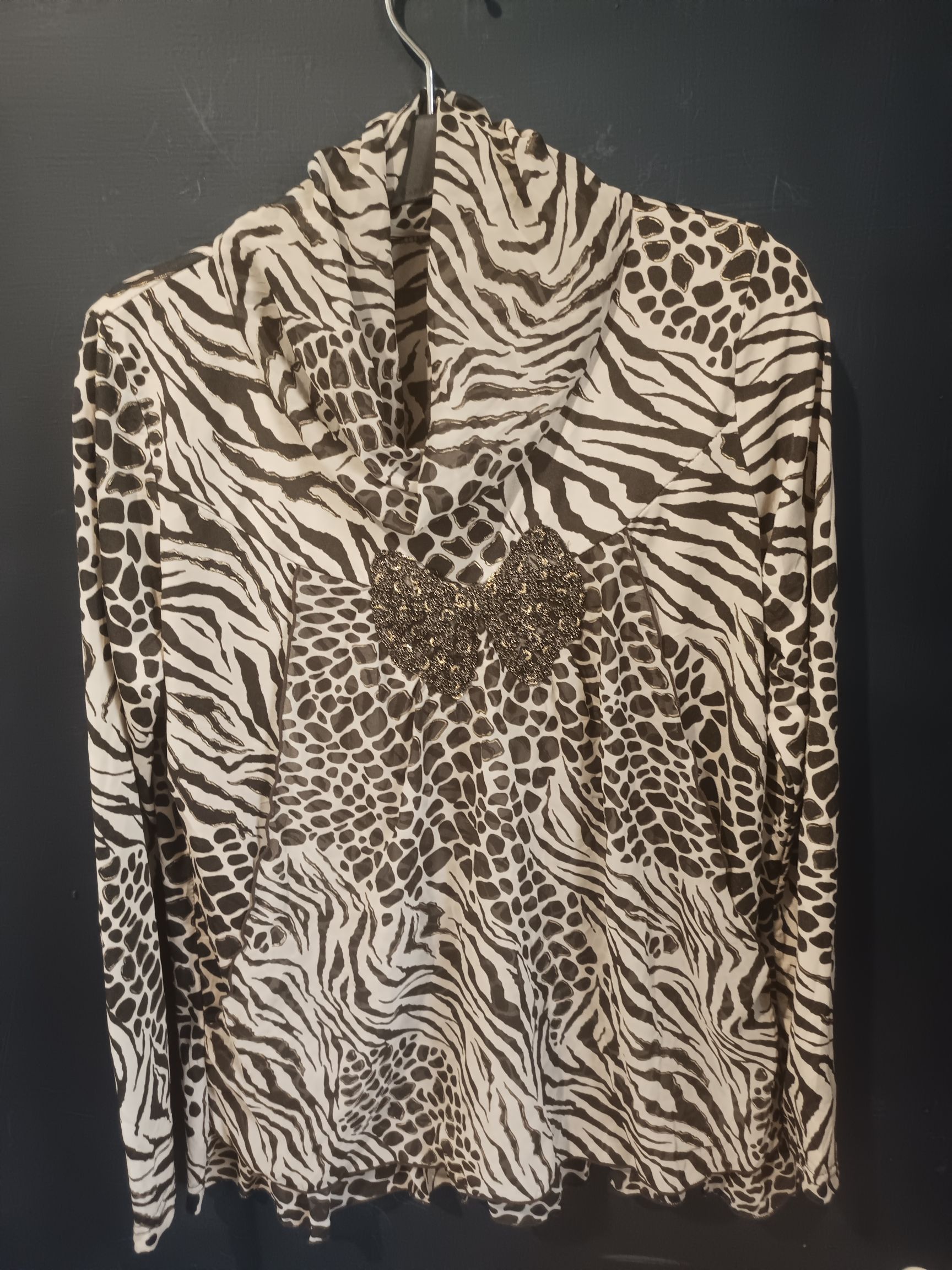 Japanese Brand Women leopard blouse animal print cowl neck Size L / US 10 / IT 46 - 8 Thumbnail