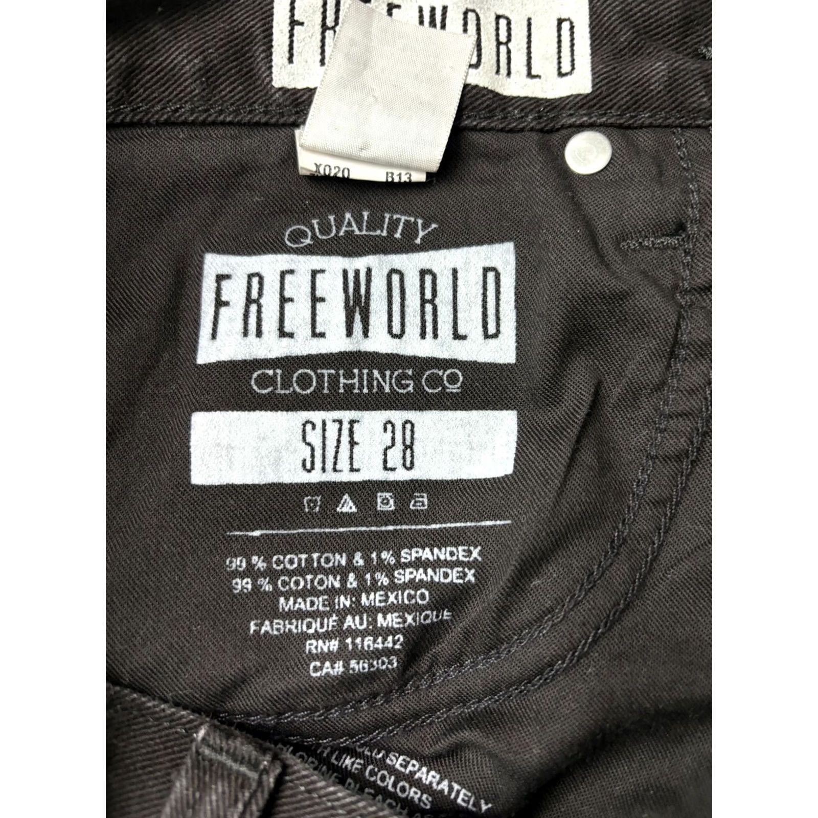 Vintage Free World Night Train Jeans Mens 28 Fit (29x27) Black Regular Straight Pockets Size US 28 / EU 44 - 3 Thumbnail