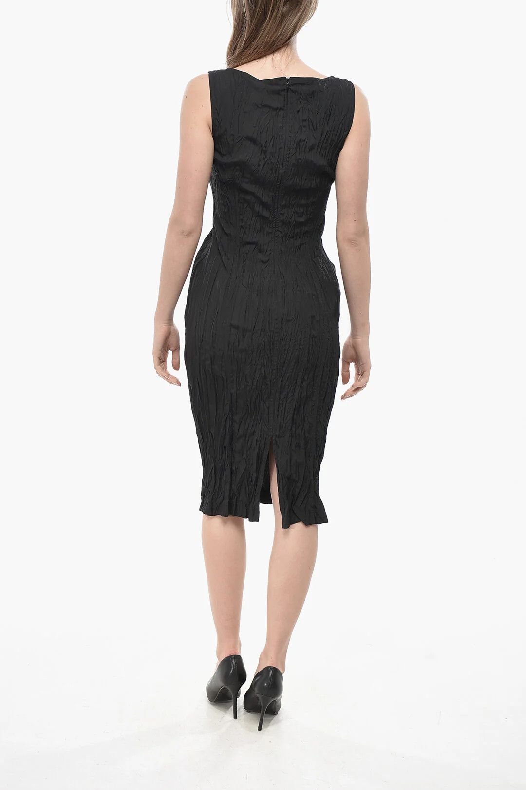 Bottega Veneta og1mm0426 Midi Dress in Black Size XS / US 0-2 / IT 36-38 - 2 Thumbnail