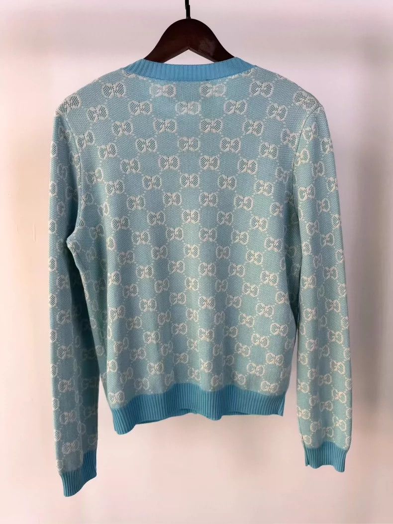 Gucci Gucci Full print blue knitted cardigan sweater 2501-Nextarr Size US XL / EU 56 / 4 - 2 Thumbnail