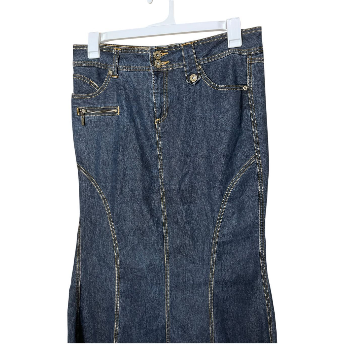 Other BISOU BISOU Y2K Denim Maxi Mermaid Skirt Size 18 inch waist Size 36" / US 14 / IT 50 - 2 Thumbnail