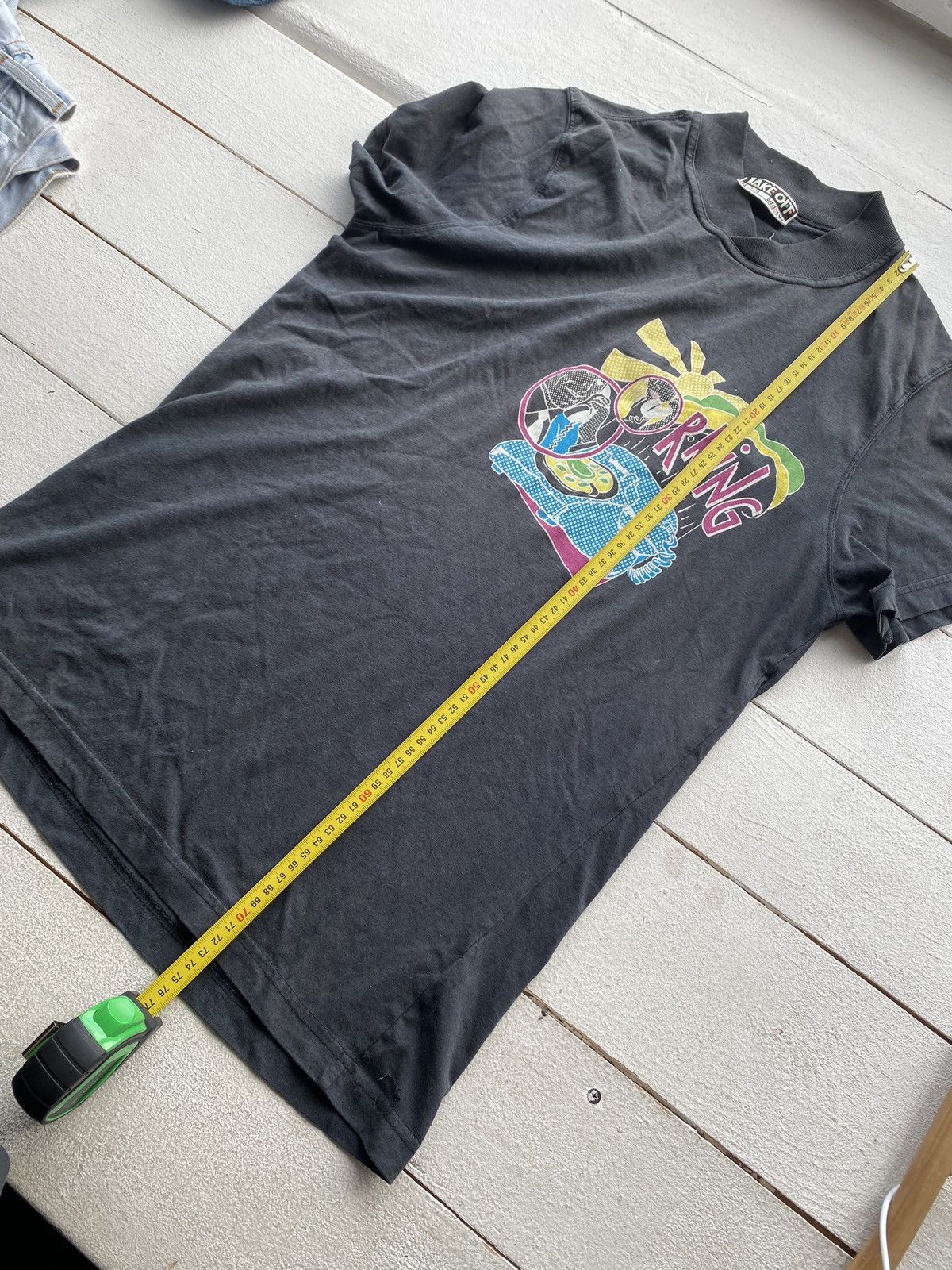 Adidas × Vintage 90s Adidas Take Off Telephone Logo Black VNTG T Shirt Mens Size US L / EU 52-54 / 3 - 18 Thumbnail