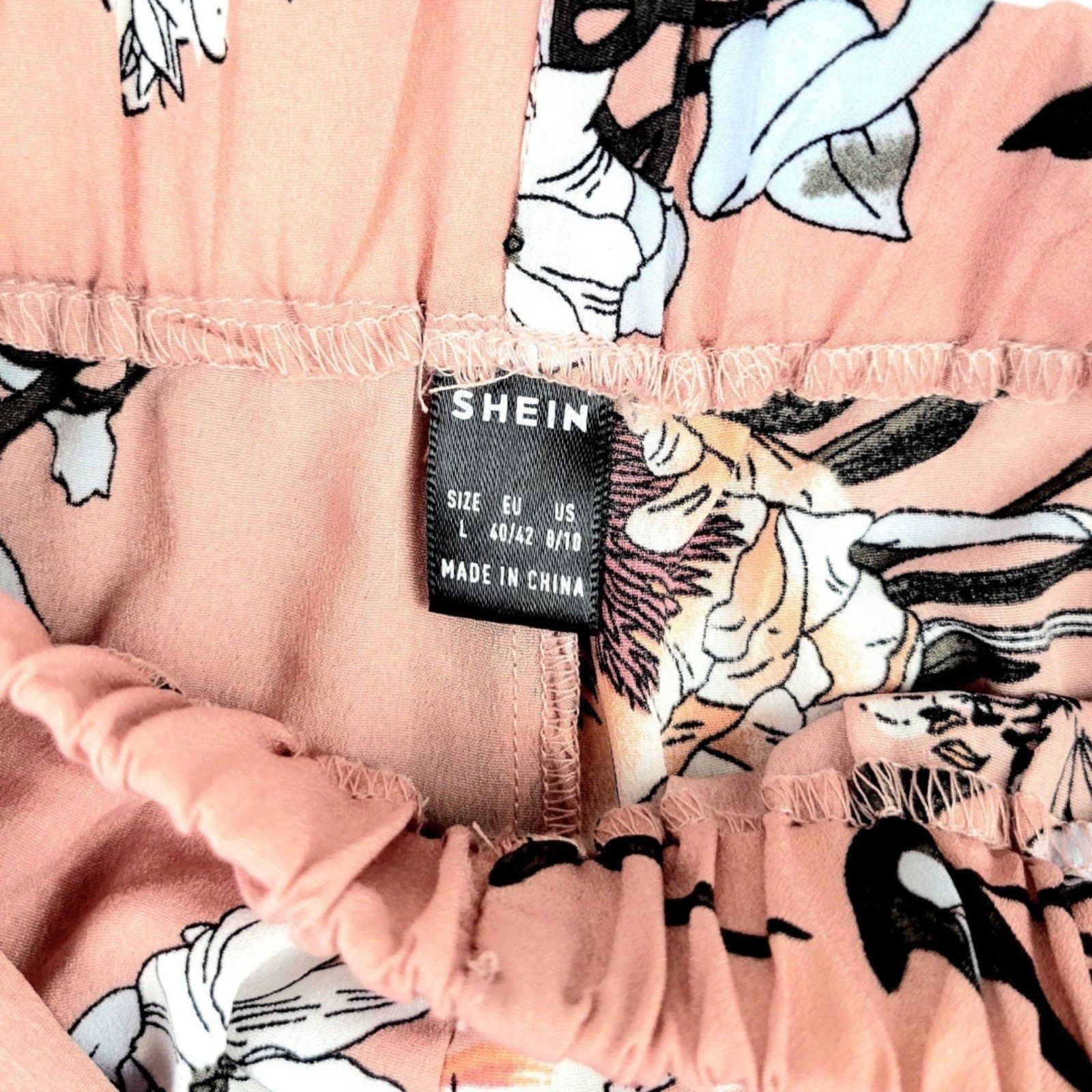 Shein Women's Shein L Floral Belted Paper Bag Shorts - Trendy Muav Size 28" / US 6 / IT 42 - 10 Thumbnail